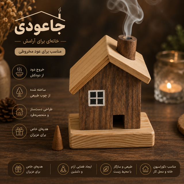 جاعودی چوبی مدل خانه